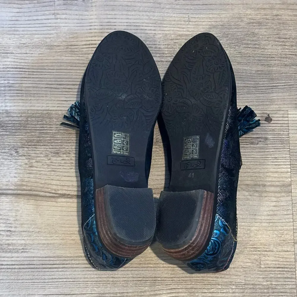 L'Artiste Klasik Multi-Color Metallic Shimmer Tassel Loafer - size 41